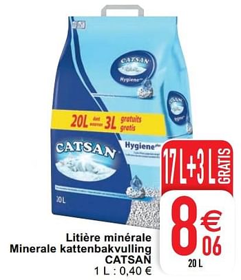 Promoties Litière minérale minerale kattenbakvulling catsan - Catsan - Geldig van 23/02/2021 tot 08/03/2021 bij Cora