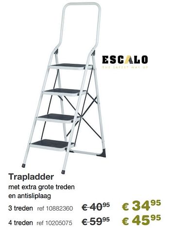 Promoties Trapladder 3 treden - Escalo - Geldig van 15/02/2021 tot 14/03/2021 bij Europoint