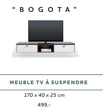 Promotions Bogota meuble tv à suspendre - Produit Maison - Xooon - Valide de 05/02/2021 à 21/03/2021 chez Xooon