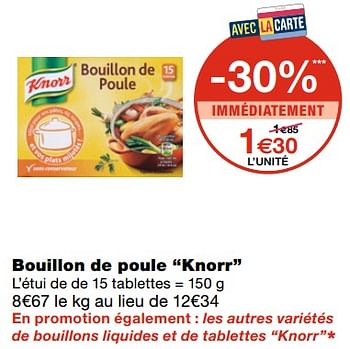 Promotions Bouillon de poule knorr - Knorr - Valide de 17/02/2021 à 28/02/2021 chez MonoPrix