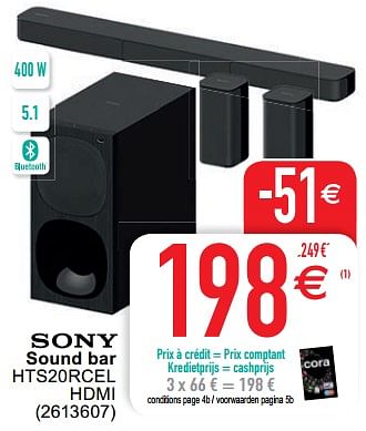 Promotions Sony sound bar hts20rcel - Sony - Valide de 23/02/2021 à 08/03/2021 chez Cora