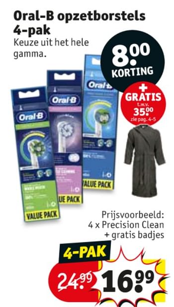 Promoties Precision clean + gratis badjas - Oral-B - Geldig van 23/02/2021 tot 07/03/2021 bij Kruidvat