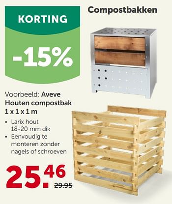 Promoties Aveve houten compostbak - Huismerk - Aveve - Geldig van 24/02/2021 tot 06/03/2021 bij Aveve