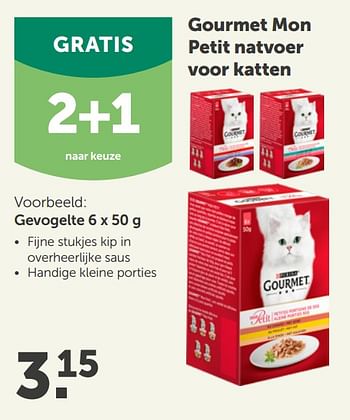 Promoties Gourmet mon petit natvoer voor katten - Purina - Geldig van 24/02/2021 tot 06/03/2021 bij Aveve