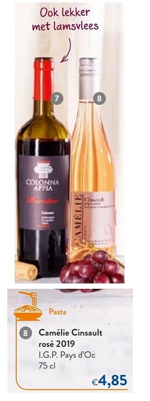 Promoties Camélie cinsault rosé 2019 i.g.p. pays d`oc - Rosé wijnen - Geldig van 24/02/2021 tot 09/03/2021 bij OKay