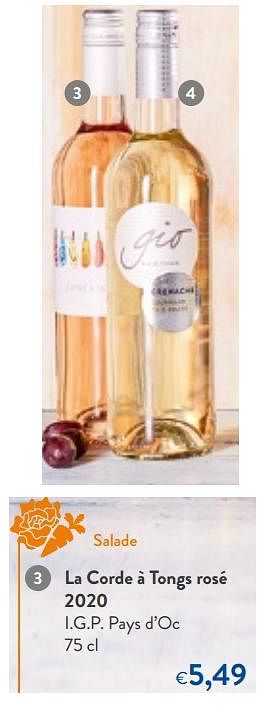 Promoties La corde à tongs rosé 2020 i.g.p. pays d`oc - Rosé wijnen - Geldig van 24/02/2021 tot 09/03/2021 bij OKay