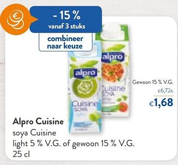 Promoties Alpro cuisine gewoon 15 % v.g. - Alpro - Geldig van 24/02/2021 tot 09/03/2021 bij OKay