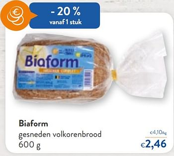 Promoties Biaform gesneden volkorenbrood - Biaform - Geldig van 24/02/2021 tot 09/03/2021 bij OKay