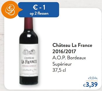 Promotions Château la france 2016-2017 a.o.p. bordeaux supérieur - Vins rouges - Valide de 24/02/2021 à 09/03/2021 chez OKay
