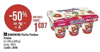 Promotions Danonino paille parfum fraise - Danone - Valide de 22/02/2021 à 07/03/2021 chez Géant Casino