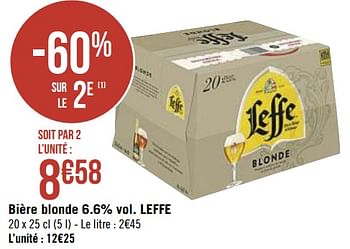 Promotions Bière blonde leffe - Leffe - Valide de 22/02/2021 à 07/03/2021 chez Géant Casino