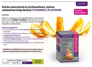 Promoties Vitamine c platinum - Mannavital - Geldig van 01/03/2021 tot 01/04/2021 bij Mannavita