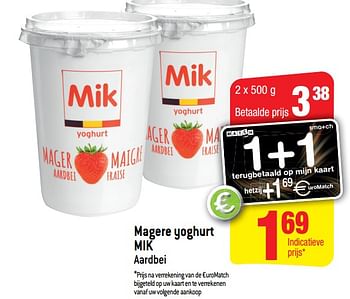 Promoties Magere yoghurt mik - Mik - Geldig van 24/02/2021 tot 02/03/2021 bij Smatch