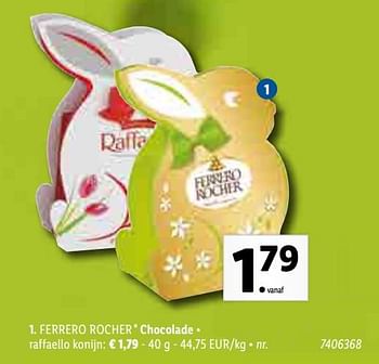 Promotions Chocolade raffaello konijn - Ferrero - Valide de 01/03/2021 à 06/03/2021 chez Lidl