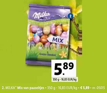 Promoties Mix van paaseitjes - Milka - Geldig van 01/03/2021 tot 06/03/2021 bij Lidl