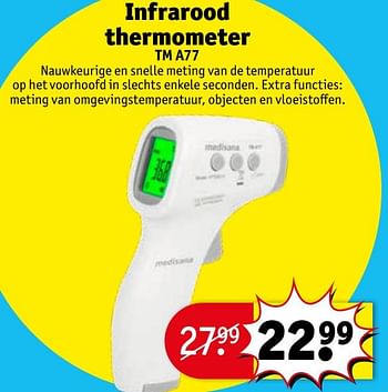 Promoties Infrarood thermometer tm a77 - Medisana - Geldig van 23/02/2021 tot 07/03/2021 bij Kruidvat