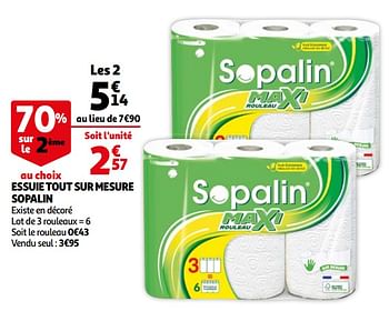 Promotions Essuie tout sur mesure sopalin - Sopalin - Valide de 24/02/2021 à 02/03/2021 chez Auchan Ronq