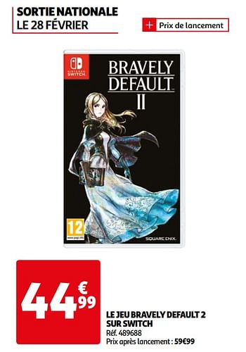 Promotions Le jeu bravely default 2 sur switch - Nintendo - Valide de 24/02/2021 à 02/03/2021 chez Auchan Ronq