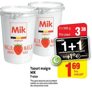 Promoties Yaourt maigre mik - Mik - Geldig van 24/02/2021 tot 02/03/2021 bij Smatch