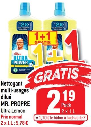 Promoties Nettoyant multi-usages dilué mr. propre - Mr. Propre - Geldig van 24/02/2021 tot 02/03/2021 bij Smatch