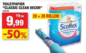 Promoties Toiletpapier classic clean decor - Scottex - Geldig van 24/02/2021 tot 07/03/2021 bij Hubo