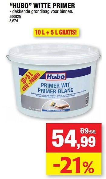 Promoties Hubo witte primer - Huismerk - Hubo  - Geldig van 24/02/2021 tot 07/03/2021 bij Hubo