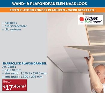 Promoties Sharpclick plafondpaneel - Sharp Click - Geldig van 02/03/2021 tot 29/03/2021 bij Zelfbouwmarkt