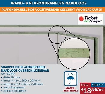 Promotions Sharpclick plafondpaneel naadloos overschilderbaar - Sharp Click - Valide de 02/03/2021 à 29/03/2021 chez Zelfbouwmarkt