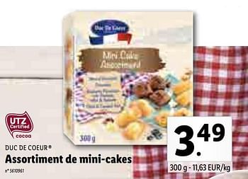 Promotions Assortiment de mini-cakes - Duc De Coeur - Valide de 01/03/2021 à 06/03/2021 chez Lidl