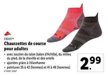 Promotions Chaussettes de course pour adultes - Crivit - Valide de 01/03/2021 à 06/03/2021 chez Lidl