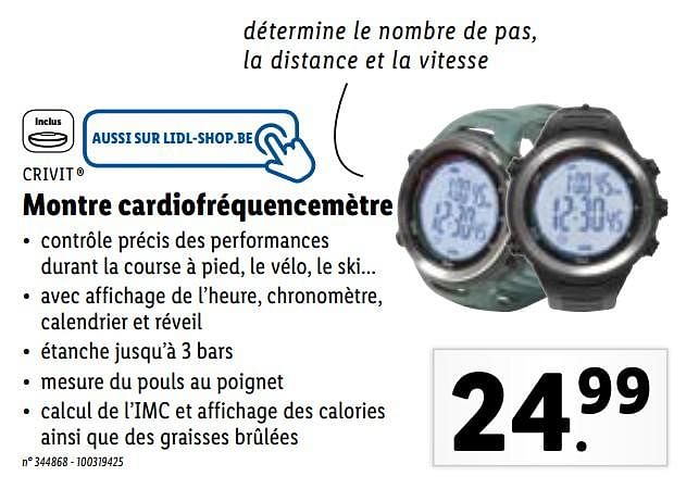 Montre crivit cardiofrequencemetre hot sale