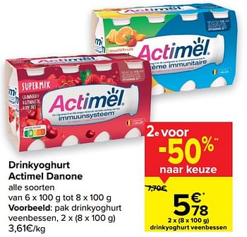 Promoties Drinkyoghurt actimel danone - Danone - Geldig van 24/02/2021 tot 08/03/2021 bij Carrefour
