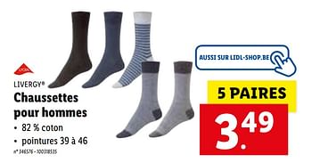 Promotions Chaussettes pour hommes - Livergy - Valide de 01/03/2021 à 06/03/2021 chez Lidl