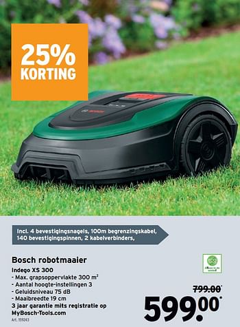 Promoties Bosch robotmaaier indego xs 300 - Bosch - Geldig van 03/03/2021 tot 16/03/2021 bij Gamma