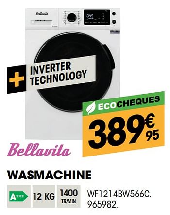 Promoties Bellavita wasmachine wf1214bw566c. - Bellavita - Geldig van 24/02/2021 tot 14/03/2021 bij Electro Depot