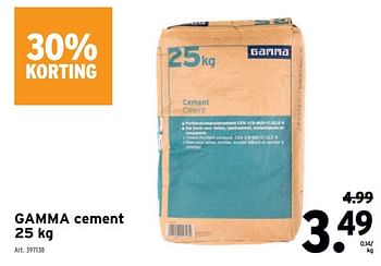 Promoties Gamma cement - Huismerk - Gamma - Geldig van 03/03/2021 tot 16/03/2021 bij Gamma