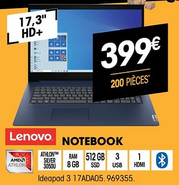 Promotions Lenovo notebook 17ada05 - Lenovo - Valide de 24/02/2021 à 14/03/2021 chez Electro Depot