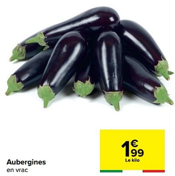 Promotions Aubergines - Produit maison - Carrefour  - Valide de 24/02/2021 à 01/03/2021 chez Carrefour