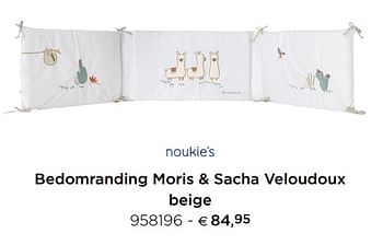Promoties Bedomranding moris + sacha veloudoux beige - Noukie's - Geldig van 15/02/2021 tot 31/12/2021 bij Dreambaby