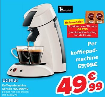Promoties Philips koffiepadmachine senseo hd7806-40 - Philips - Geldig van 24/02/2021 tot 01/03/2021 bij Carrefour