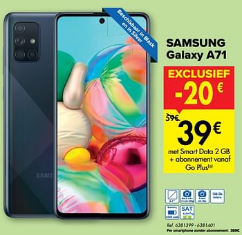 Promoties Samsung galaxy a71 - Samsung - Geldig van 24/02/2021 tot 08/03/2021 bij Carrefour