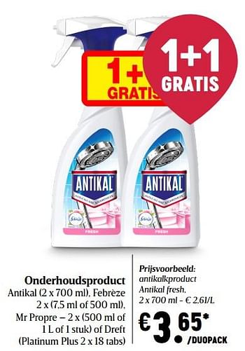 Promoties Antikalkproduct antikal fresh - Antikal - Geldig van 25/02/2021 tot 03/03/2021 bij Delhaize