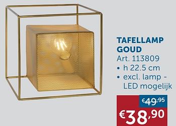 Promoties Tafellamp goud - Huismerk - Zelfbouwmarkt - Geldig van 02/03/2021 tot 29/03/2021 bij Zelfbouwmarkt
