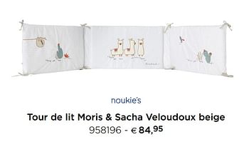 Promotions Tour de lit moris + sacha veloudoux beige - Noukie's - Valide de 15/02/2021 à 31/12/2021 chez Dreambaby