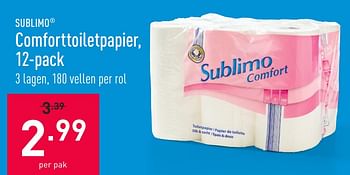 Promoties Comforttoiletpapier - Sublimo - Geldig van 01/03/2021 tot 12/03/2021 bij Aldi
