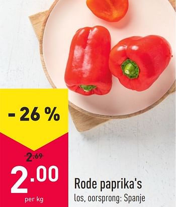 Promoties Rode paprika`s - Huismerk - Aldi - Geldig van 01/03/2021 tot 12/03/2021 bij Aldi