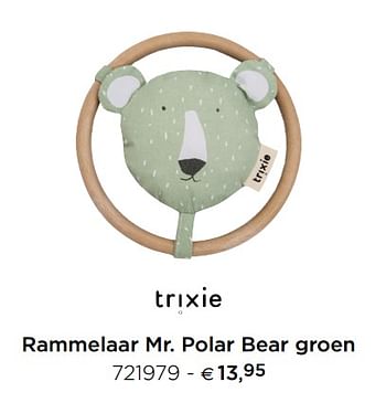 Promoties Rammelaar mr. polar bear groen - Trixie - Geldig van 15/02/2021 tot 31/12/2021 bij Dreambaby