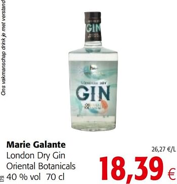 Promoties Marie galante london dry gin oriental botanicals - Marie Galante - Geldig van 24/02/2021 tot 09/03/2021 bij Colruyt