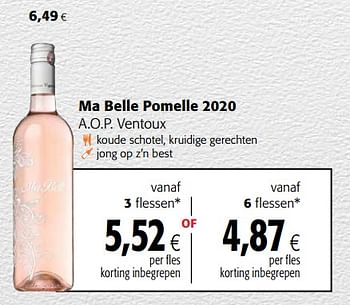 Promotions Ma belle pomelle 2020 a.o.p. ventoux - Vins rosé - Valide de 24/02/2021 à 09/03/2021 chez Colruyt