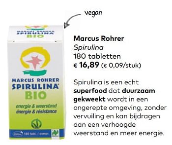 Promoties Marcus rohrer spirulina - Marcus Rohrer - Geldig van 24/02/2021 tot 23/03/2021 bij Bioplanet